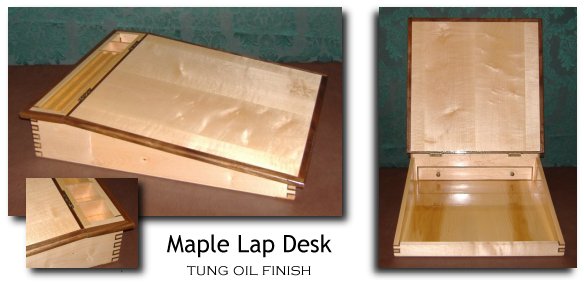 Maple Lapdesk with Walnut Trim: 7-27-11